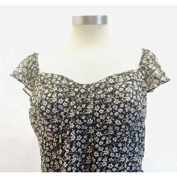 NWT LILY ROSE Juniors Sleeveless Pullover V-Neck Lined Floral Skater Dress Sz XL - Picture 2 of 12